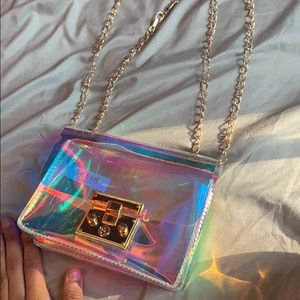 Clear/multiple color crossbody bag